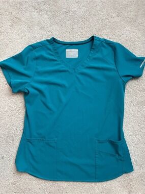 Skechers Teal Short-Sleeve V-Neck Scrub Top